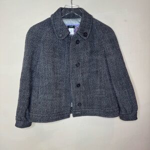 J Crew Women's Gray Paddington Style Button Down Coat Jacket Size 12